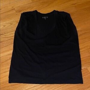 LOFT Elegant Black V-Neck Top
